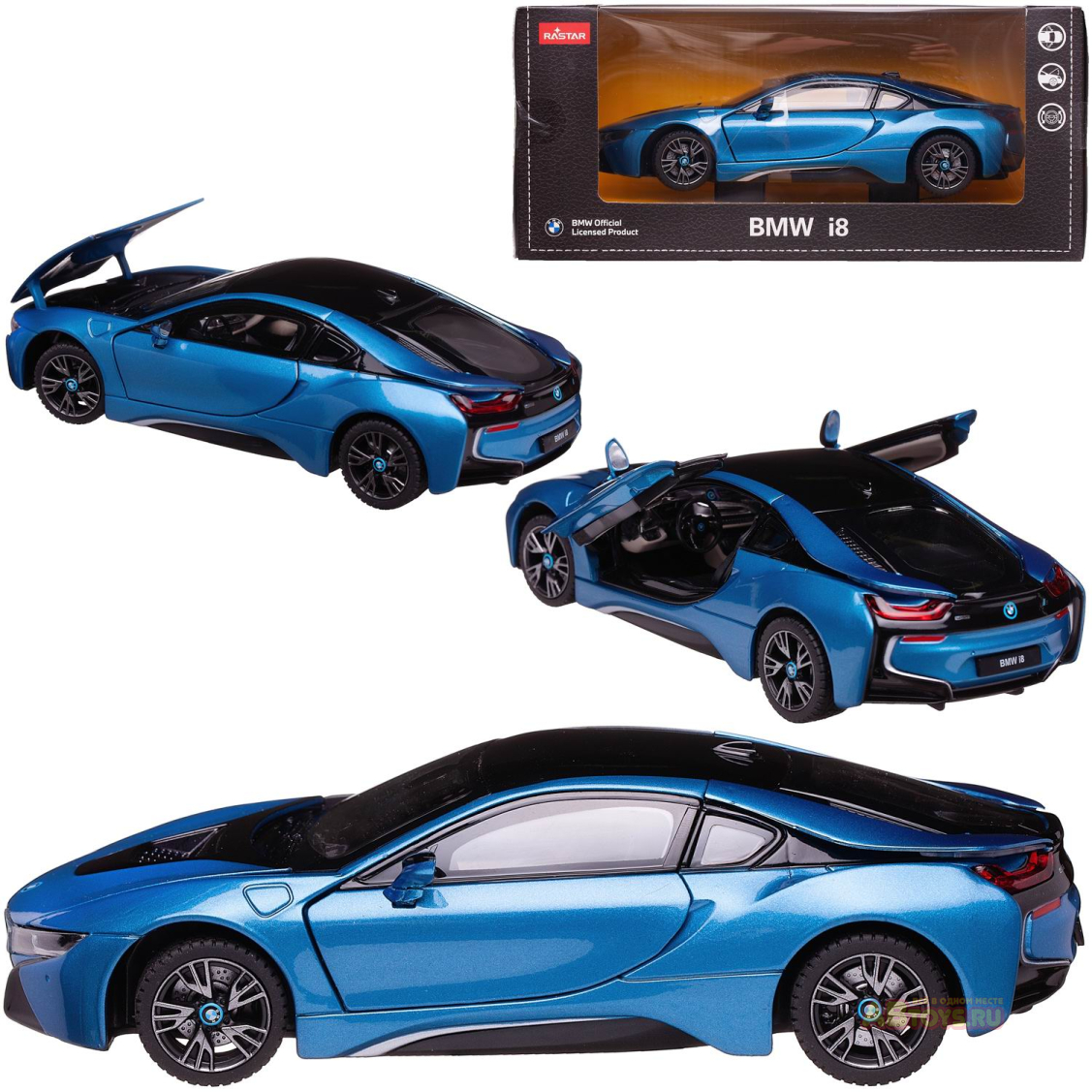 Игрушка: Машина металлическая 1:24 scale BMW i8, цвет синий, двери и капот  открываются ▻ купить в Екатеринбурге